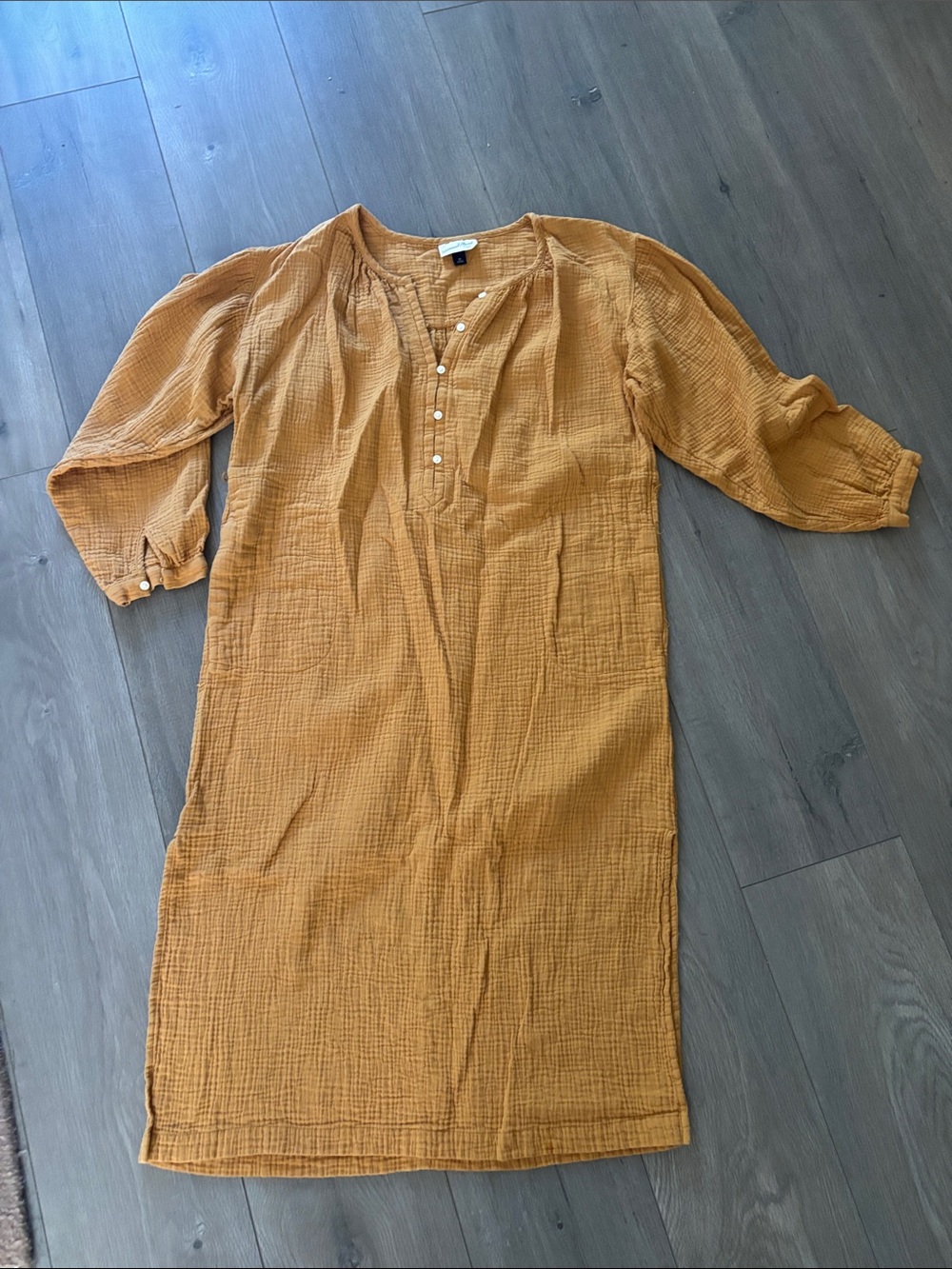 Universal Thread Mustard Button-Front Midi Dress